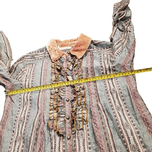 Soft Surroundings Womens Multicolor Embroidered Floral Blouse Shirt Size S - Picture 5 of 7